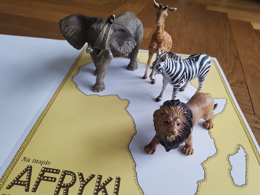 figurki zwierząt nauka kontynentów